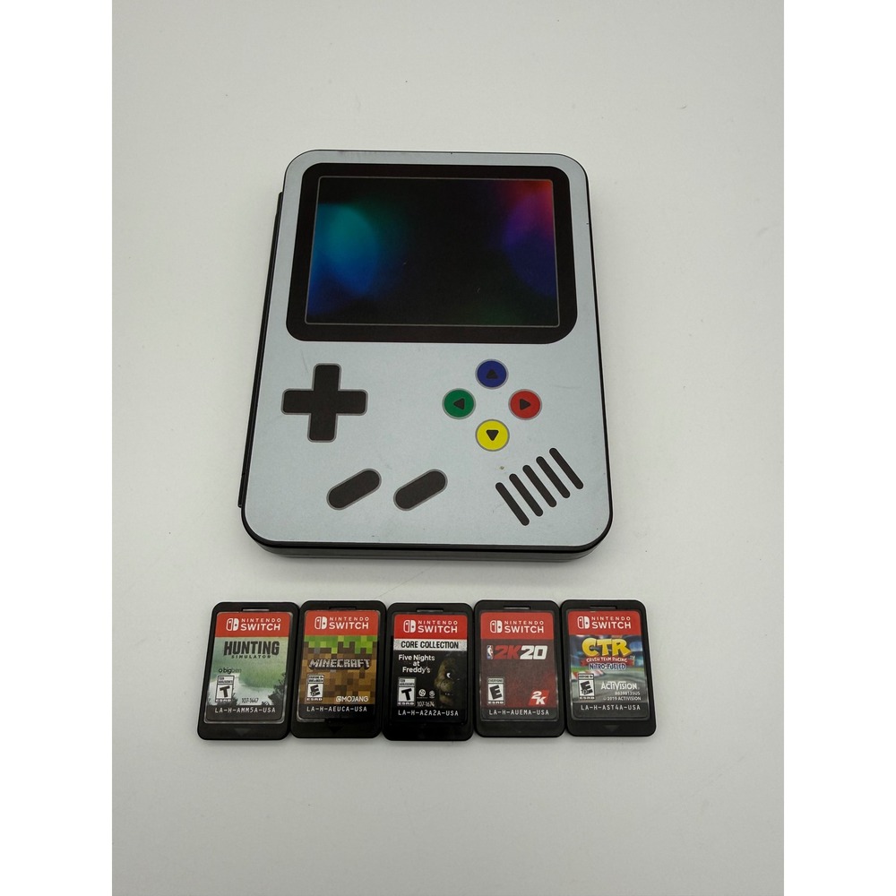 Nintendo Switch 5 Game Bundle Minecraft FNAF CTR 2K20 Hunting Case Retro Case